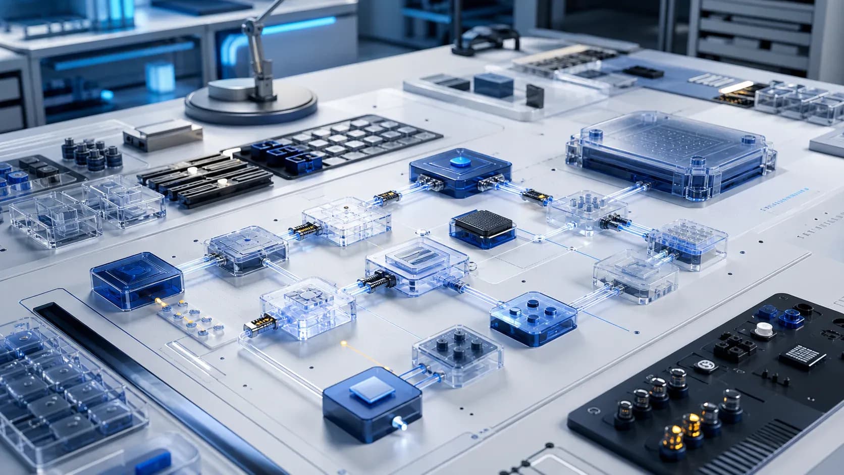 Modular AI workflow components being assembled and tested as a reusable delivery prototype.